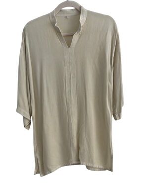 Vintage Unisex Cream Tunic Shirt from Spain
